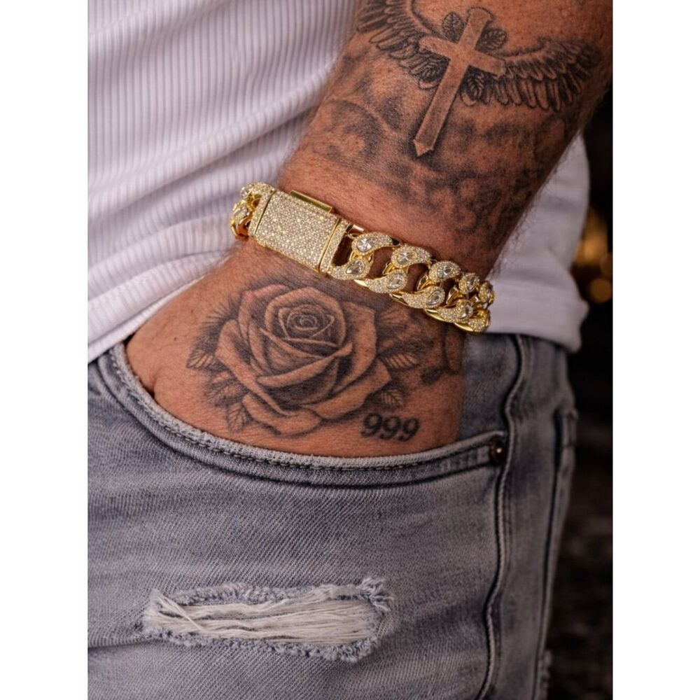 Lab Diamond Teardrop Cuban Link Bracelet